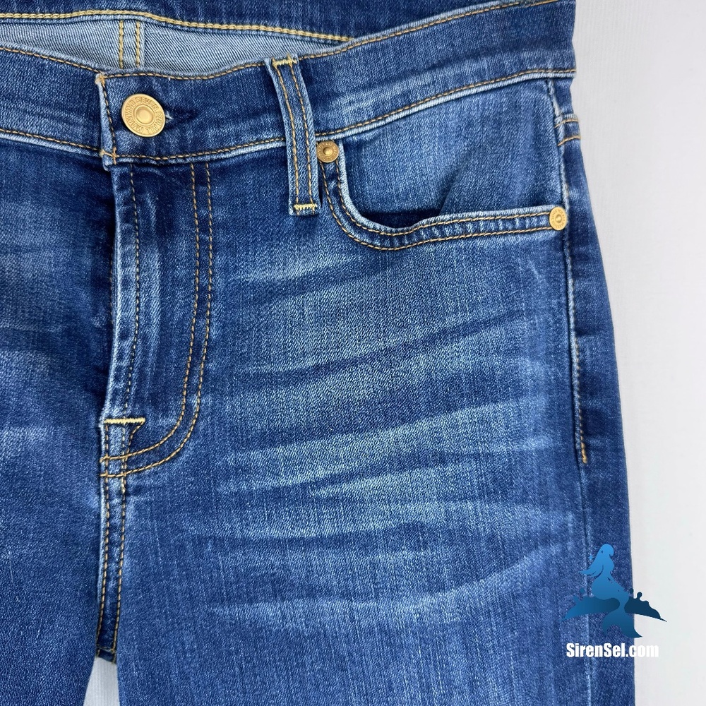 1233 7 For All Mankind Gwenevere Skinny Jeans - Size 30 - Blue - Picture 3 of 16